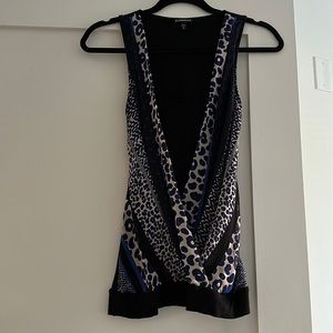 Express Navy Leopard Blouse